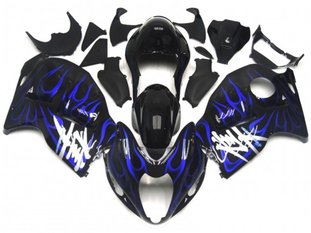 1997-2007 Noir Avec Bleu Profond Flamme GSXR 1300 Carénage 1997-2007 Noir Avec Bleu Profond Flamme GSXR 1300 Carénage
