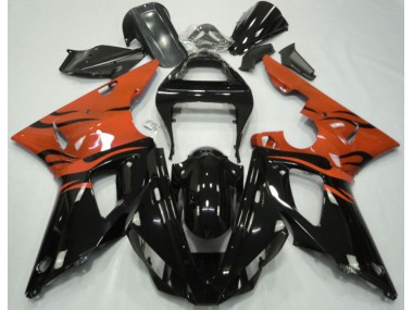 2000-2001 Noir Flamme & Orange R1 Carénage