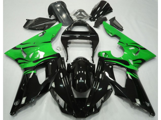 2000-2001 Noir Flamme & Vert R1 Carénage 2000-2001 Noir Flamme & Vert R1 Carénage