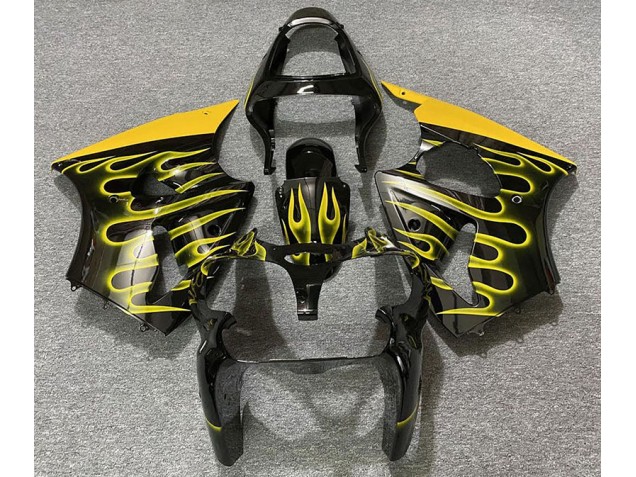 2000-2002 Noir Brillant & Jaune Flamme ZX6R Carénage 2000-2002 Noir Brillant & Jaune Flamme ZX6R Carénage