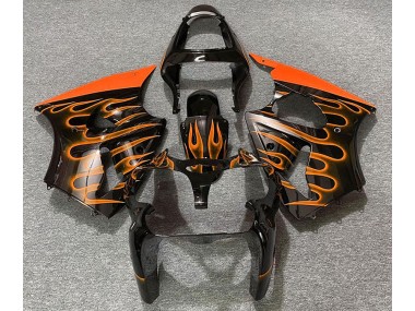 2000-2002 Noir Brillant & Orange Flamme ZX6R Carénage