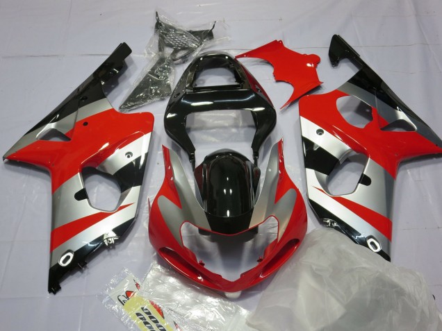 2000-2002 Rouge Argent & Noir GSXR 1000 Carénage 2000-2002 Rouge Argent & Noir GSXR 1000 Carénage