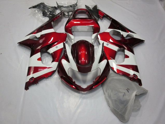 2000-2002 Rouge Profond & Blanc GSXR 1000 Carénage 2000-2002 Rouge Profond & Blanc GSXR 1000 Carénage