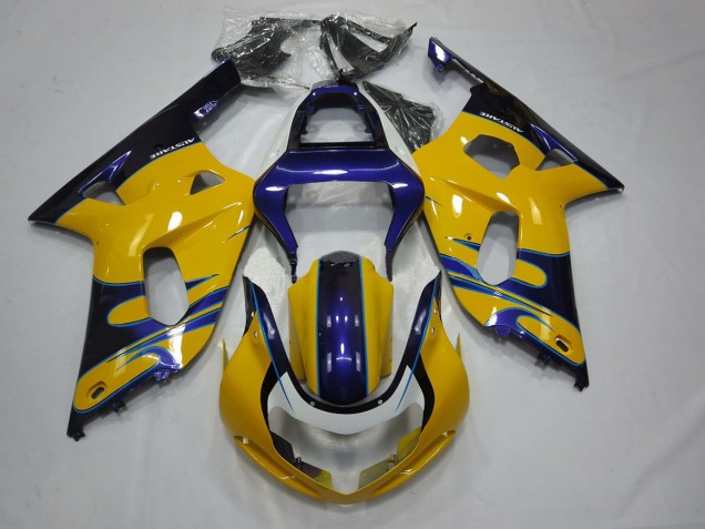 2001-2003 Jaune Bleu GSXR 600-750 Carénage 2001-2003 Jaune Bleu GSXR 600-750 Carénage