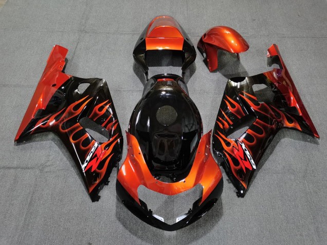 2001-2003 Noir Brillant & Orange GSXR 600-750 Carénage 2001-2003 Noir Brillant & Orange GSXR 600-750 Carénage