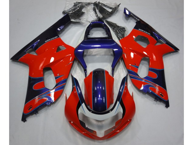 2001-2003 Rouge Brillant & Bleu GSXR 600-750 Carénage 2001-2003 Rouge Brillant & Bleu GSXR 600-750 Carénage