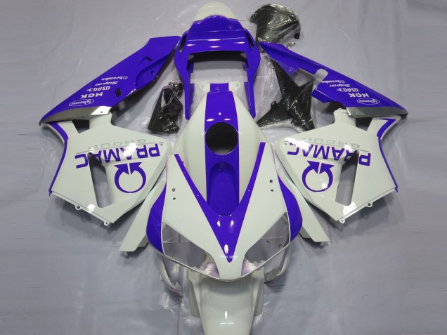 2003-2004 Blanc Brillant & Bleu Pramac CBR600RR Carénage 2003-2004 Blanc Brillant & Bleu Pramac CBR600RR Carénage