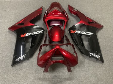 2003-2004 Rouge Brillant & Noir ZX6R Carénage