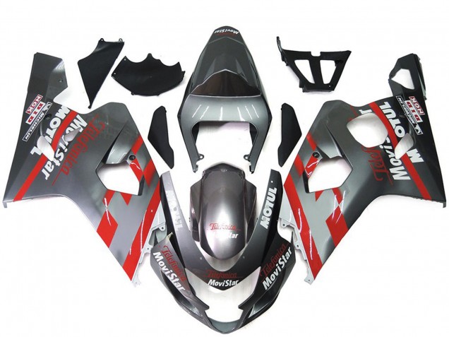 2004-2005 Argent & Rouge Movistar GSXR 600-750 Carénage 2004-2005 Argent & Rouge Movistar GSXR 600-750 Carénage