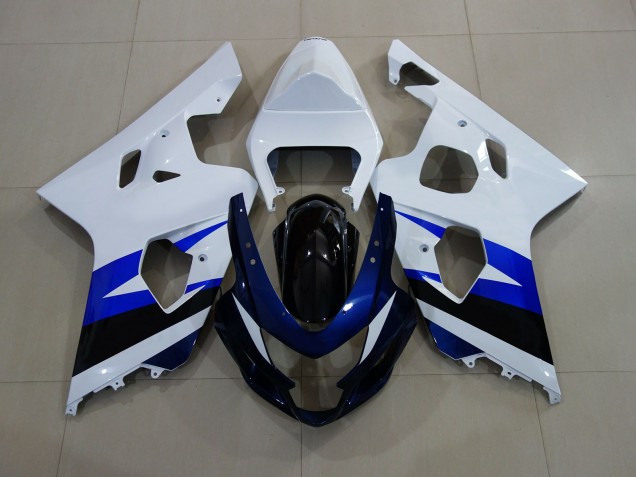 2004-2005 Blanc Brillant & Bleu Profond GSXR 600-750 Carénage 2004-2005 Blanc Brillant & Bleu Profond GSXR 600-750 Carénage