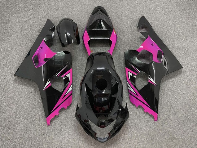2004-2005 Noir Brillant & Rose GSXR 600-750 Carénage 2004-2005 Noir Brillant & Rose GSXR 600-750 Carénage