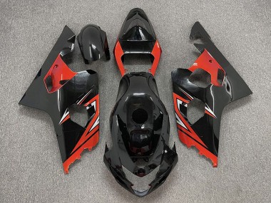 2004-2005 Noir Brillant & Rouge GSXR 600-750 Carénage