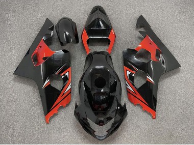 2004-2005 Noir Brillant & Rouge GSXR 600-750 Carénage