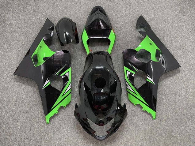 2004-2005 Noir Brillant & Vert GSXR 600-750 Carénage 2004-2005 Noir Brillant & Vert GSXR 600-750 Carénage