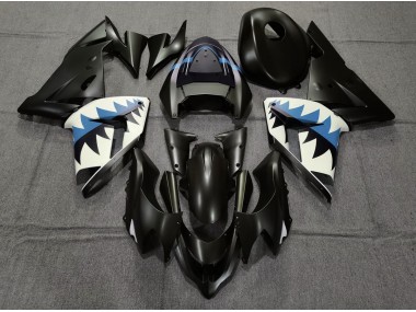 2004-2005 Requin Noir Mat & Bleu Clair ZX10R Carénage