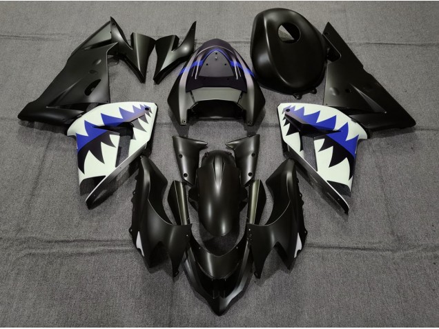 2004-2005 Requin Noir Mat & Bleu Foncé ZX10R Carénage 2004-2005 Requin Noir Mat & Bleu Foncé ZX10R Carénage