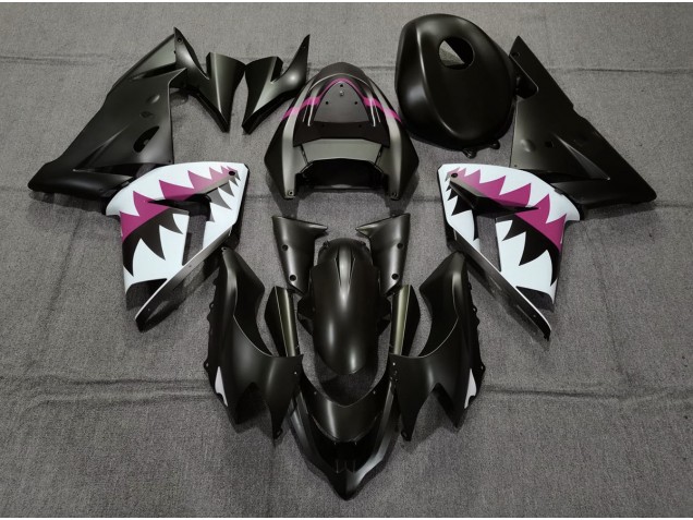 2004-2005 Requin Noir Mat & Rose ZX10R Carénage 2004-2005 Requin Noir Mat & Rose ZX10R Carénage