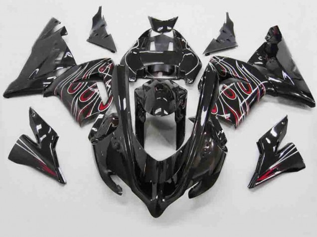 2004-2005 Rouge Noir Flamme ZX10R Carénage 2004-2005 Rouge Noir Flamme ZX10R Carénage