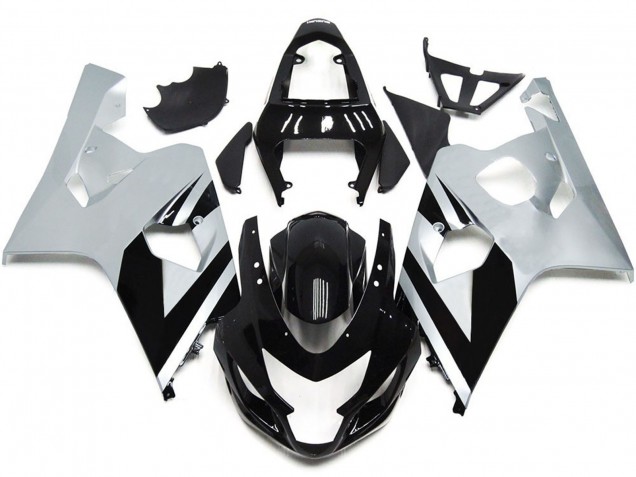 2004-2005 Style Argent & Noir Brillant OEM GSXR 600-750 Carénage 2004-2005 Style Argent & Noir Brillant OEM GSXR 600-750 Carénage
