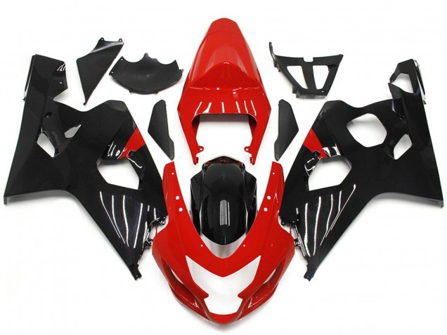 2004-2005 Style Rouge & Noir Brillant GSXR 600-750 Carénage 2004-2005 Style Rouge & Noir Brillant GSXR 600-750 Carénage