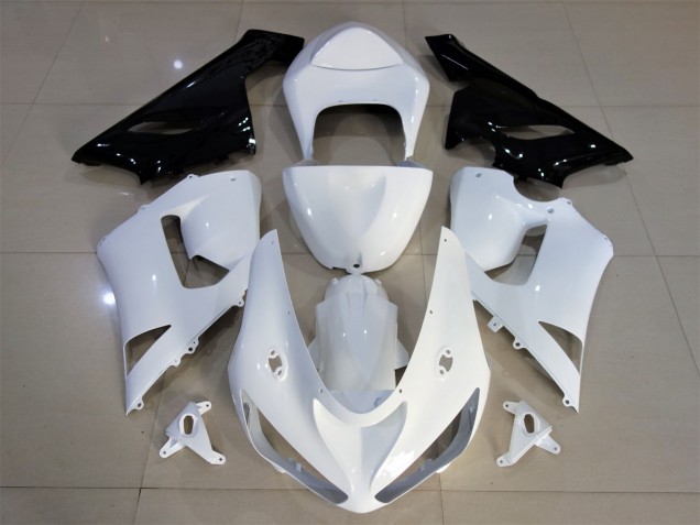 2005-2006 Blanc Brillant & Noir ZX6R Carénage 2005-2006 Blanc Brillant & Noir ZX6R Carénage