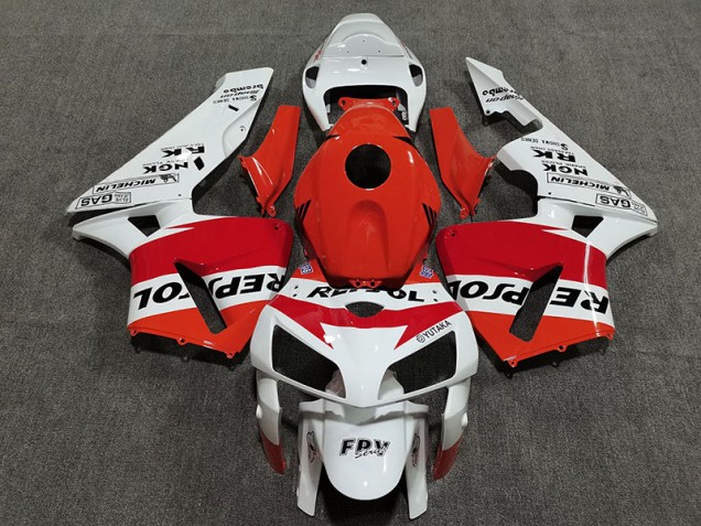 2005-2006 Blanc Rouge & Orange Repsol CBR600RR Carénage 2005-2006 Blanc Rouge & Orange Repsol CBR600RR Carénage