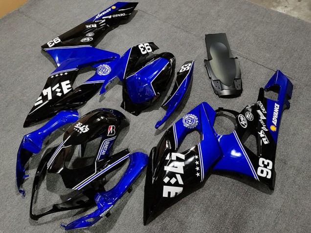2005-2006 Bleu Brillant & Noir GSXR 1000 Carénage 2005-2006 Bleu Brillant & Noir GSXR 1000 Carénage
