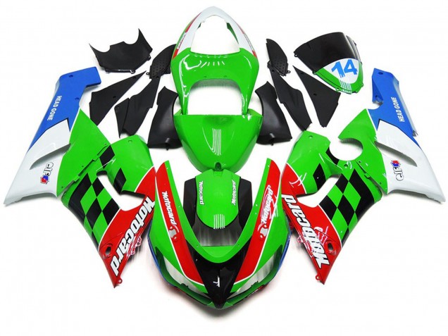 2005-2006 Chèque Multicolore ZX6R Carénage