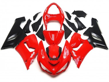 2005-2006 Décalcomanies Blanches Rouges Brillantes Unies ZX6R Carénage