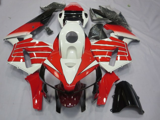 2005-2006 Grandes Rayures Rouges & Blanches CBR600RR Carénage 2005-2006 Grandes Rayures Rouges & Blanches CBR600RR Carénage