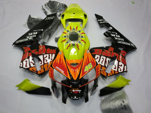 2005-2006 Jaune Vif Rossi CBR600RR Carénage 2005-2006 Jaune Vif Rossi CBR600RR Carénage