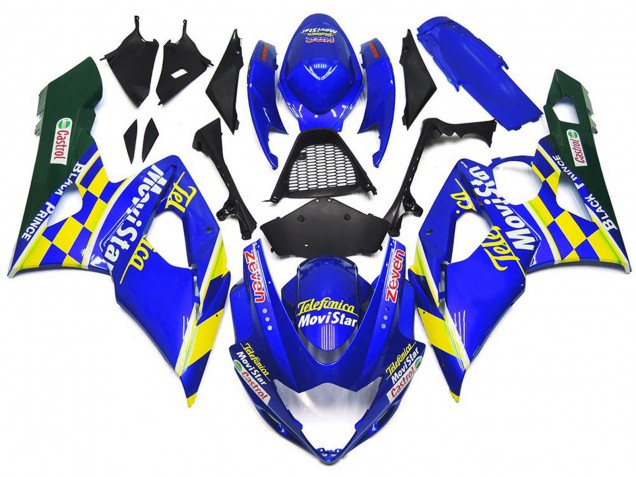 2005-2006 Movistar Chèque Bleu & Jaune GSXR 1000 Carénage 2005-2006 Movistar Chèque Bleu & Jaune GSXR 1000 Carénage