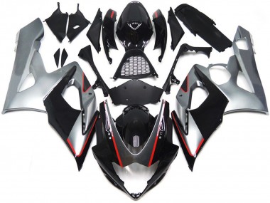 2005-2006 Noir & Argent Brillant Avec Rouge GSXR 1000 Carénage