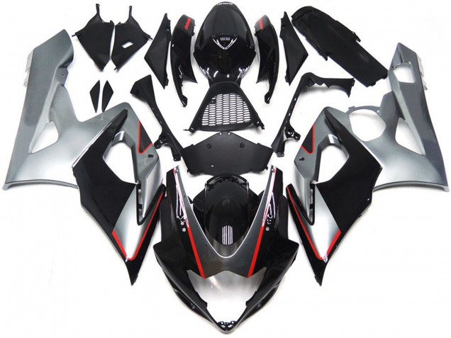 2005-2006 Noir & Argent Brillant Avec Rouge GSXR 1000 Carénage 2005-2006 Noir & Argent Brillant Avec Rouge GSXR 1000 Carénage