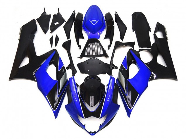2005-2006 Noir & Bleu Brillant Avec Argent GSXR 1000 Carénage 2005-2006 Noir & Bleu Brillant Avec Argent GSXR 1000 Carénage