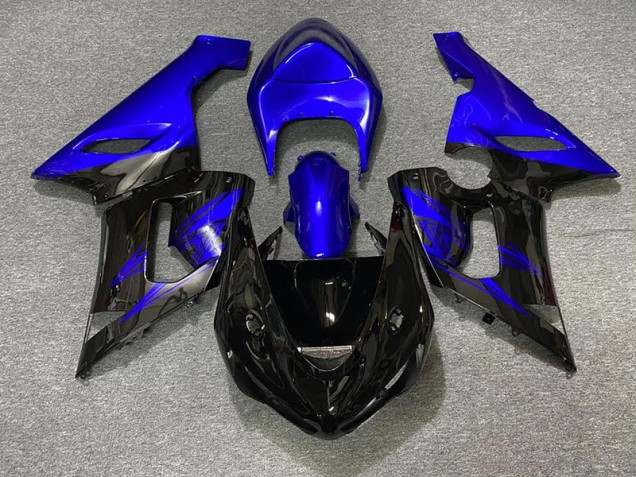 2005-2006 Noir Brillant & Bleu ZX6R Carénage 2005-2006 Noir Brillant & Bleu ZX6R Carénage
