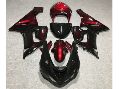 2005-2006 Noir Brillant & Rouge Profond ZX6R Carénage
