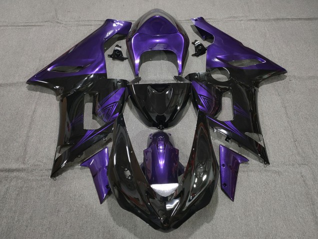 2005-2006 Noir Brillant & Violet ZX6R Carénage 2005-2006 Noir Brillant & Violet ZX6R Carénage