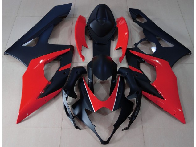 2005-2006 Noir Mat & Rouge GSXR 1000 Carénage 2005-2006 Noir Mat & Rouge GSXR 1000 Carénage