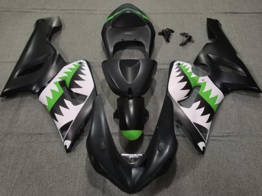 2005-2006 Requin Noir Mat & Vert ZX6R Carénage