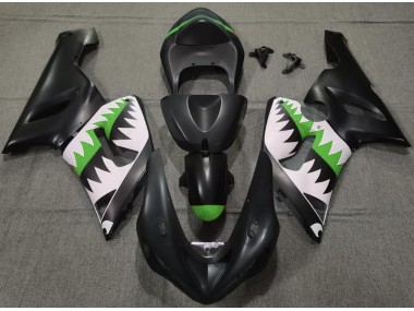 2005-2006 Requin Noir Mat & Vert ZX6R Carénage