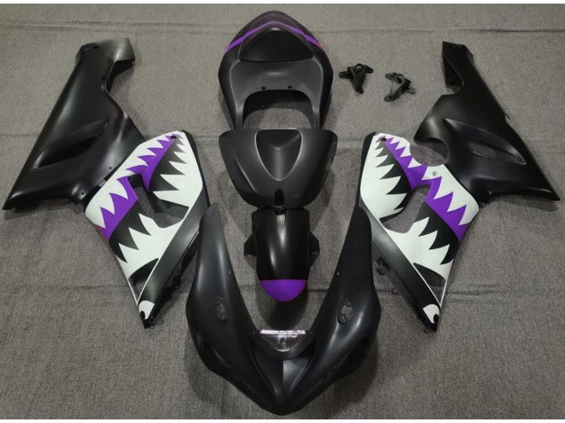 2005-2006 Requin Noir Mat & Violet ZX6R Carénage 2005-2006 Requin Noir Mat & Violet ZX6R Carénage