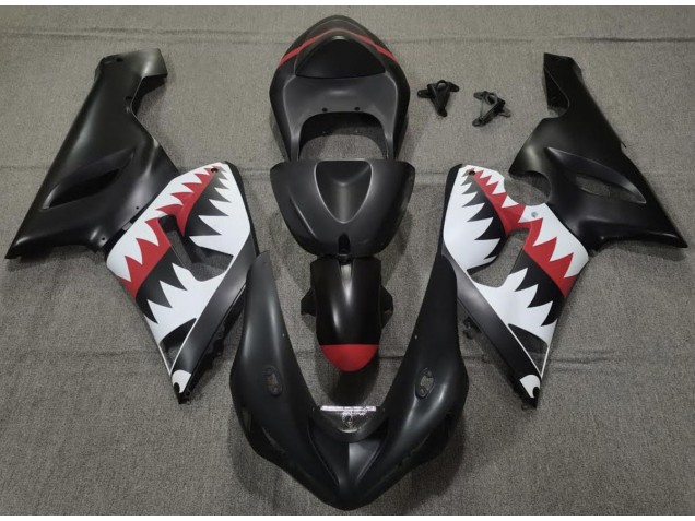2005-2006 Requin Noir Mat ZX6R Carénage 2005-2006 Requin Noir Mat ZX6R Carénage