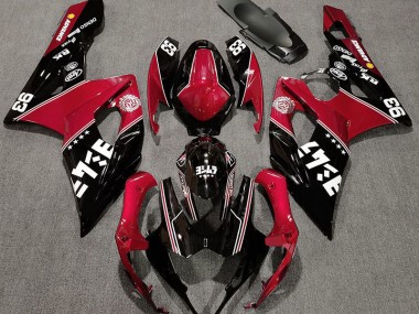 2005-2006 Rouge Brillant & Noir Personnalisé GSXR 1000 Carénage