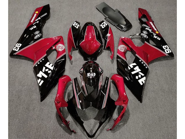 2005-2006 Rouge Brillant & Noir Personnalisé GSXR 1000 Carénage 2005-2006 Rouge Brillant & Noir Personnalisé GSXR 1000 Carénage