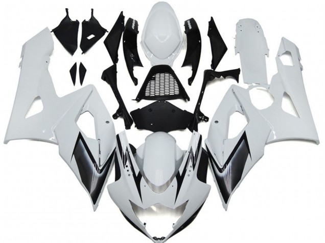 2005-2006 Style Blanc Brillant Avec Des Notes Argentées GSXR 1000 Carénage 2005-2006 Style Blanc Brillant Avec Des Notes Argentées GSXR 1000 Carénage