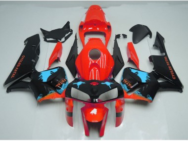 2005-2006 Éclaboussures Bleu Clair Sur Rouge CBR600RR Carénage