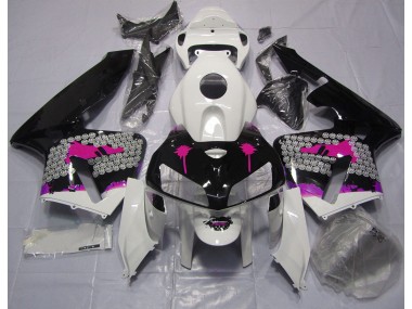 2005-2006 Éclaboussures Roses Sur Noir Brillant CBR600RR Carénage