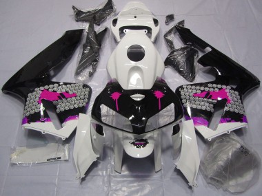 2005-2006 Éclaboussures Roses Sur Noir Brillant CBR600RR Carénage