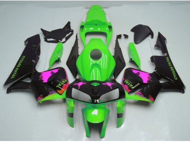 2005-2006 Éclaboussures Roses Sur Vert CBR600RR Carénage